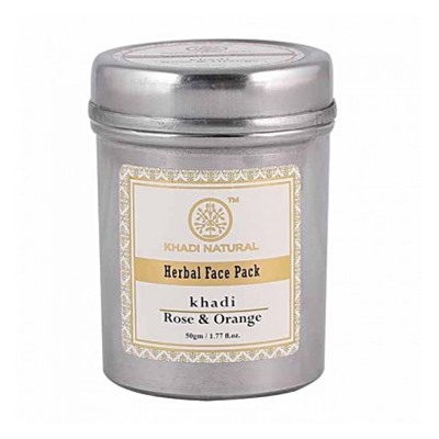 Khadi Rose & Orange Herbal Face Pack 50g / Маска для Лица с Розой и Апельсином 50г