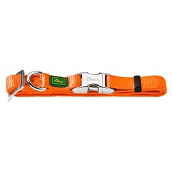 Ошейник нейлоновый для собак  Hunter ALU-Strong S, 30-45 см, с металлической застежкой, оранжевый
