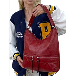 Женская сумка хобо из искусственной кожи, цвет красный