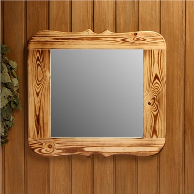 Зеркало резное, обожжённое, 50×50 см