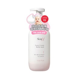 Happy Bath Skin U Lacto Cream Bubble Wash - Creamy Peach  600ml