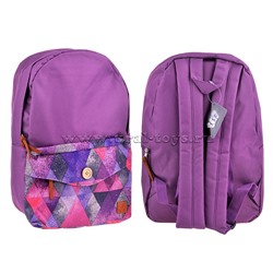 Рюкзак B-HB1601 ст.класс/студ, дев., Фиолет, карман с пуговицей, 40*28*12 cм, 20 л,