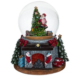Фигурка декор с стеклянном шаре "Санта" (3хАА, не вх), муз, движ, подсвет, D 12 см, L16 W14 H1