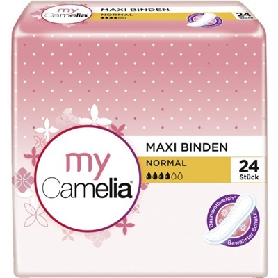 Camelia Maxi Binden normal Maxi Прокладки Максимальное впитывание Нормал надежная защита 24 шт.