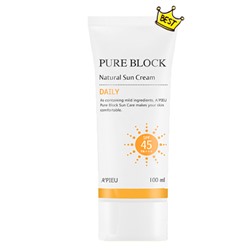 APIEU Pure Block Natural Ежедневный солнцезащитный крем SPF45/PA+++ (100 мл)