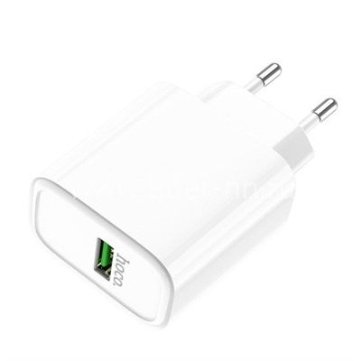 СЗУ 1 USB выход 22.5W Quick Charge 3.0 (5V-4.0A/9V-2.0A) HOCO C69A (белый)