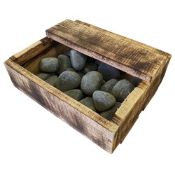 Камень для бани "Оливин" 10 кг ящик, шлифованный