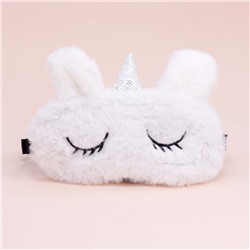 Маска для сна "Sleeping unicorn with a silver horn", white