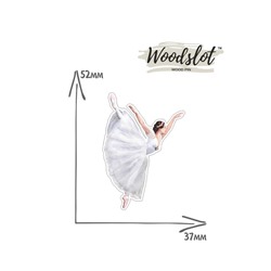 Балерина в белом в прыжке - Брошь/ значок - 487