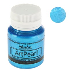 Краска акриловая Pearl 20 мл, WizzArt, синий перламутровый, морозостойкая