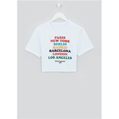 Girls Candy Couture Cities Cropped T-Shirt (9-16yrs)