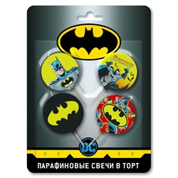 Набор свечей на шпажках для торта 4 шт. "Batman"