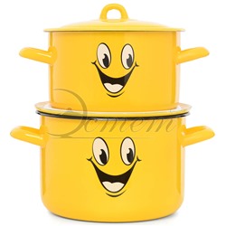 Набор посуды "Улыбка" 2.9 л  4.3 л 4 пр , цвет желтый