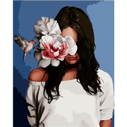Картина по номерам 40х50 - Девушка и цветок