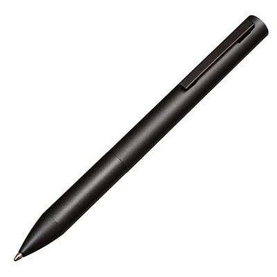 Ручка подарочная, шариковая "Статус" в кожзам футляре, поворотная, корпус серый, матовый