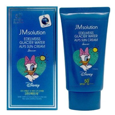 Охлаждающий солнцезащитный крем SPF50+/PA++++ Edelweiss Glacier Water Alps Moist Suncream Snow Disney Daisy Duck, Jm solution 50 мл