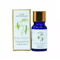 Эфирное масло Черного перца (10 мл), Black Pepper Essential Oil, произв. Sage Apothecary