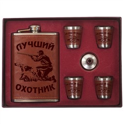 Подарочный набор Охотника: фляга для алкоголя, стопки, воронка. Топовый презент, который переплюнет чай, пену для бритья и прочую банальщину №17