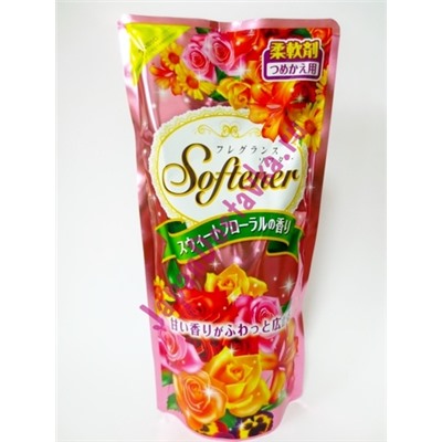 Кондиционер для белья "Softener floral" с нежным цветочным ароматом и антибактериальным эффектом 500 мл (мягкая упаковка), NIHON