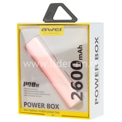 Портативное ЗУ (Power Bank)  2600mAh (AWEI P90K) розовый