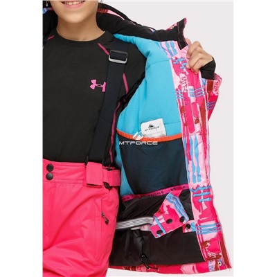Подростковый для девочки зимний горнолыжный костюм розового цвета 01774R