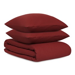 Комплект постельного белья изо льна и хлопка цвета копченой паприки из коллекции Essential, 200х220 см