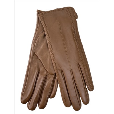 Женские перчатки из натуральной кожи, цвет коричневый