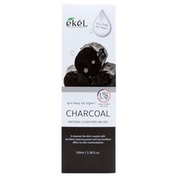 Пилинг-гель для лица с древесным углём, Natural Peeling Gel Charcoal, Ekel, 100 мл