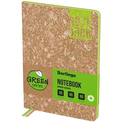 Записная книжка А5 80л Green Series кожзам зеленый срез светло-коричневый Berlingo NB0_88001/Китай