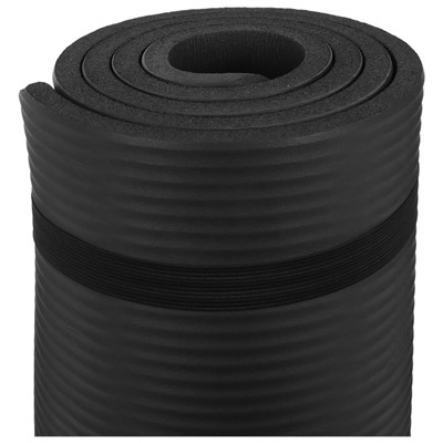 Коврик для йоги Sangh, 183×61×1 см, цвет чёрный