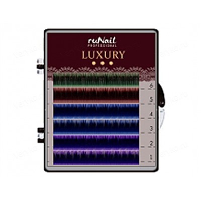 RuNail, Ресницы для наращивания Luxury, Ø 0,15 мм, №14, Mix С (цвет: зел, крас, син, фиол), 6 линий