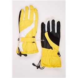 Женские зимние горнолыжные перчатки желтого цвета 315J