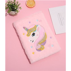 Блокнот плюшевый «Unicorn sparcles», pink, 21,5х15 см, плотность 70 гр.