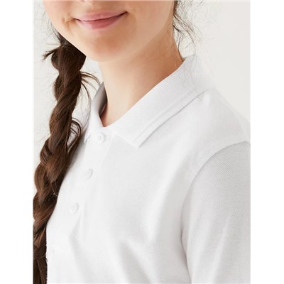 2pk Unisex Easy Dressing School Polo Shirts (3-18 Yrs)