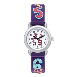 Часы наручные детские, "Цифры", d-2 см, ремешок силикон l-20 см, фиолетовые