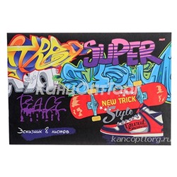 Эскизник А4, 8 листов "Уличные граффити", бумажная обложка, блок офсет