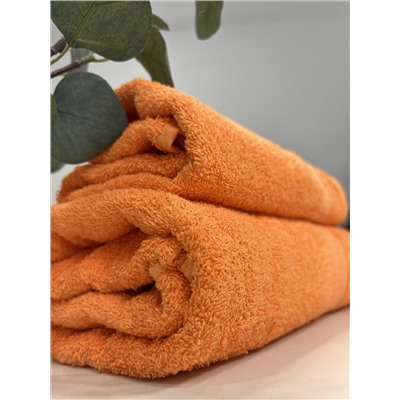 Полотенце махровое гладкокрашеное (Оранжевый) "Косичка"