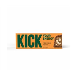 Батончик Кешью с Какао и маслом Апельсина в Карамельном шоколаде KICK YOUR ENERGY 45 г