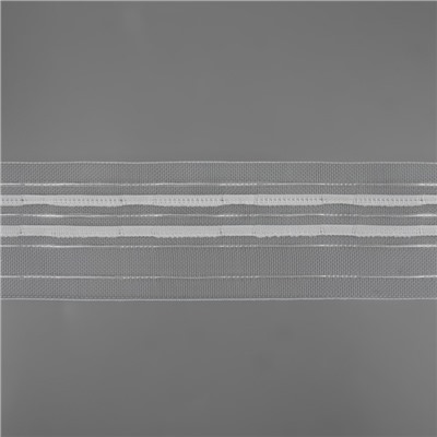 Шторная лента фиксированная сборка, органза, 6 см, 50 ± 1 м, цвет прозрачный/белый