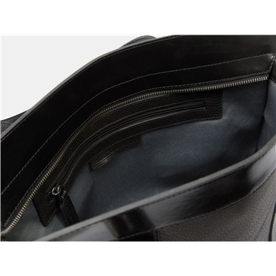 Черный кожаный мужской портфель из натуральной кожи «PF0024 Black»