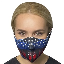 Яркая медицинская антивирусная маска с молодежным принтом Skulskinz Peacemaker - Удобная и легкая маска имеет множество вариантов ношения и обеспечивает защиту от коронавируса в период пандемии. Маска многоразовая, материал - неопрен №48