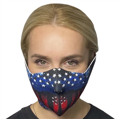 Яркая медицинская антивирусная маска с молодежным принтом Skulskinz Peacemaker - Удобная и легкая маска имеет множество вариантов ношения и обеспечивает защиту от коронавируса в период пандемии. Маска многоразовая, материал - неопрен №48