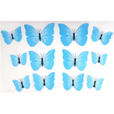 Набор бабочек на магните (голубой), упак.12 шт.