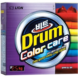 LION Концентрированный стиральный порошок «BEAT DRUM COLOR CARE» защита цвета (для цветного белья) для автоматической стирки, коробка, 1,5 кг