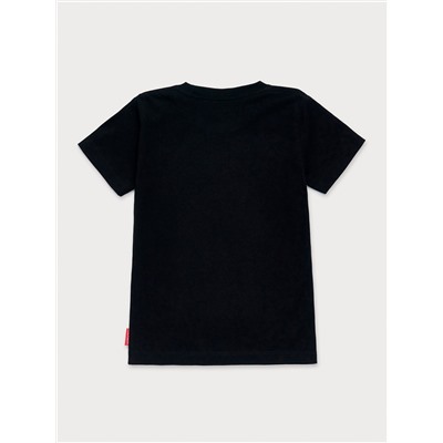 Черная футболка для мальчика с принтом