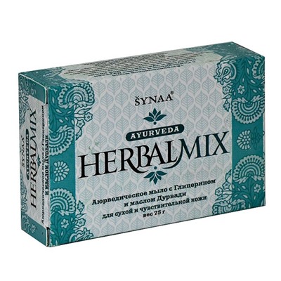 Aasha Herbals Аюрведическое мыло с глицерином и маслом дурвади Herbalmix, 75 г