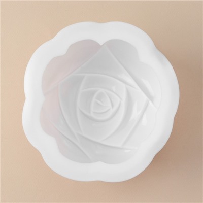 Форма силиконовая для муссовых десертов и выпечки KONFINETTA «Роза», 17×5,5 см, цвет белый