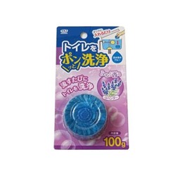 Очищающая и дезодорирующая таблетка для бачка унитаза, окрашивающая воду в голубой цвет (с ароматом лаванды) Okazaki, 100 г