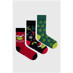 Skarpetki bawełniane męskie Grinch (3-pack) kolor multicolor