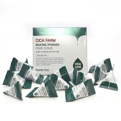 Скраб с содой и центеллой Farmstay Cica Farm Baking Powder Pore Scrub 7 г x 25